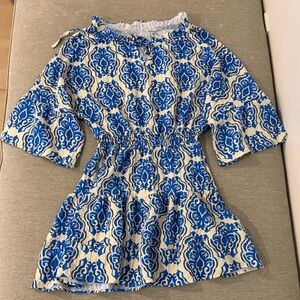 Bohemian style blue dress. Perfect for swimsuit coverup. Size Small